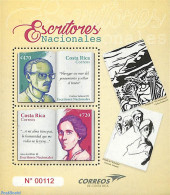 Costa Rica 2022 National Authors S/s, Mint NH, Art - Authors - Ecrivains