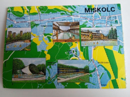 D202895   AK  CPM  Map Karte Landkarte Carte - Hungary MISKOLC   1979  Spa Bath Bain - Maps