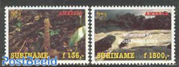 Suriname, Republic 1995 UPAE 2v, Unused (hinged), Nature - Trees & Forests - Water, Dams & Falls - U.P.A.E. - Rotary, Lions Club