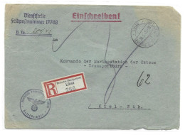 Feldpost Einschreiben Dienstpost Libau Ostland 1942 - Feldpost 2a Guerra Mondiale