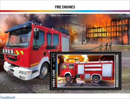 Sierra Leone 2023 Fire Engines, Mint NH, Transport - Automobiles - Fire Fighters & Prevention - Voitures