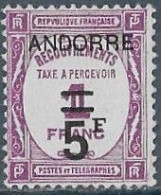 ANDORRE Taxe N°15 * Neuf Trace De Charnière (invisible) MH - Ungebraucht
