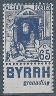 ALGERIE N°137a ** Avec  Pub BYRRH Grenadine Neuf Sans Charnière MNH Luxe - Unused Stamps