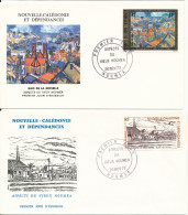 New Caledonia FDC 26-11-1977 Paintings Set Of 2 On 2 Covers With Cachet - FDC
