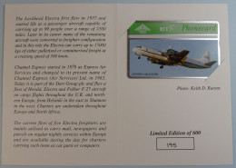 UK - BT - L&G - Channel Express - Lockheed Electra - 406B - Limited Edition In Folder - 600ex - Mint - BT Emissioni Generali