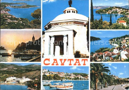 72596357 Cavtat Dalmatien Fliegeraufnahme Teilansichten Hafen Tempel Croatia - Croatie