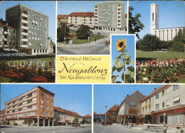 72595773 Neugablonz Teilansichten Hochhaus Kirche Sonnenblume Neugablonz - Kaufbeuren