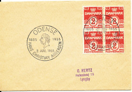 Denmark Small Cover With Special Postmark Hans Christian Andersen Odense 2-4-1955 - Cartas & Documentos