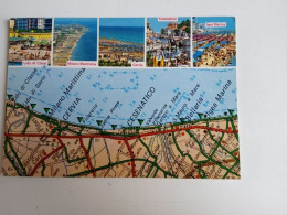 D202903 AK  CPM  Italy  Italia Map Karte Carte - Riviera Adriatica - Cesenatico Milano Marittima Cervia Igea Marina - Cartes Géographiques