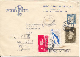Romania Registered Express Cover Sent To Czechoslovakia 1962 - Briefe U. Dokumente
