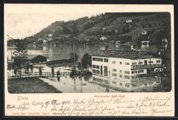 AK Egern, Hochwasser 1899, Ortspartie  - Inondazioni