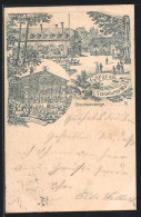 Lithographie Frankfurt-Sachsenhausen, Gasthaus Oberschweinstiege Im Frankfurter Wald  - Frankfurt A. Main