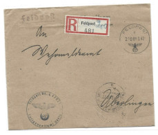 Feldpost Einschreiben Lannion Bretagne Frankreich Fliegerhorst 1942 - Feldpost 2da Guerra Mundial
