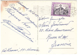 1957 L.25 DOMENICO SAVIO CARTOLINA ESTERO BUONA PASQUA - 1946-60: Poststempel