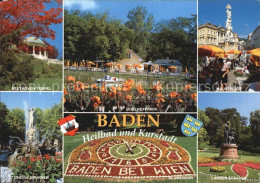72592021 Baden Wien Beethoven Tempel Doblhoffpark Hauptplatz Undine Brunnen Blum - Sonstige & Ohne Zuordnung