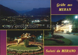 72592017 Meran Merano Bei Nacht Etschtal Promenade Blumenskulptur Kurhaus Merano - Andere & Zonder Classificatie