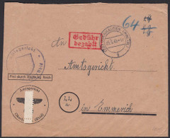 1946 Gerichtsbrief Oberhausen Nach Emmerich Gebühr Bezahlt  (20588 - Sonstige & Ohne Zuordnung