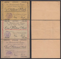 Saulgau  1/2, 1, 5 Millionen Mark 1923 Notgeld Württemberg  (24161 - Sonstige & Ohne Zuordnung