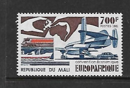 MALI 1981 EUROPAFRIQUE-AVION-BATEAUX-TRAINS YVERT N°439 NEUF MNH** - Trains