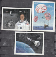 BHUTAN, 1999, The 30th Anniversary Of The First Manned Moon Landing, MS,  3 V,  MNH, (**) - Bhoutan