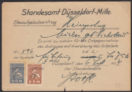 Ehe-Aufgebot-Antrag Standesamt Düsseldorf Mitte 1934    (20504 - Other & Unclassified