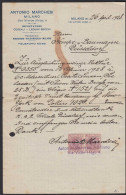 Italien - Milano Ankündigung Überweisung Nach Düsseldorf 1928   (20506 - Autres & Non Classés