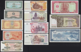 Kambodscha - CAMBODIA 12 Stück Banknoten Aus 1956/2005 AUNC/UNC   (21108 - Otros – Asia