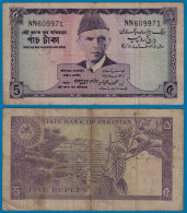 Pakistan 5 Rupees Banknote (1966) Pick 15 F (4) Sign 5  (21044 - Sonstige – Asien