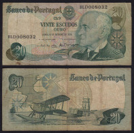 Portugal - 20 Escudos Banknote 1978 - Pick 176b  F (4)   (21822 - Portugal