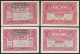 Österreich - Austria 2 Stück 'á 2 Kronen 1917 (1919) Pick 50 XF (2)    (28376 - Autriche