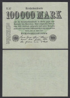 100.000 100000 Mark 1923 Ro 90a Pick 100 -  FZ: E BZ: 27 AUNC (1-)    (28360 - Andere & Zonder Classificatie