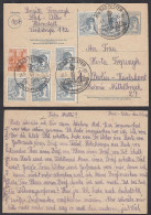 Alliierte Bes. SBZ Ganzsache Postkarte 10-fach Frankatur 1948 Bad Elster-Berlin - Otros & Sin Clasificación
