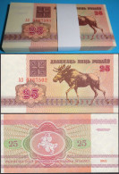 Weißrussland - Belarus 25 Rubel 1992 UNC Pick Nr. 6 -  BUNDLE á 100 Stück Elch - Autres - Europe
