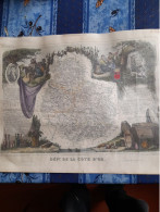 Carte Geographique Region De L Est N°20 Departement De La Cote D Or Levasseur 1852 - Prenten & Gravure