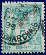 -Sage    Obl   :  BUREAUX De QUARTIER De PARIS. BD BEAUMARCHAIS.1898. - 1876-1898 Sage (Type II)