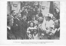 Parlement Inter Allié Et Délégation De L'Union Amicale D'Alsace Lorraine Devant La Statue De STRASBOURG - 1917 - état - Autres & Non Classés