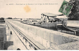 AGEN - Pont Canal Sur La Garonne Et Sur La Ligne Du Midi Bordeaux Cette - Très Bon état - Agen