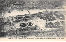 PARIS - Panorama Du Louvre Et Des Tuileries Pris En Ballon - Très Bon état - District 01