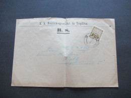 CSR Sudetenland Umschlag KK Bezirksgericht In Teplitz R.S. Stempel Teplitz Schönau Portomarke 25 Doplatit - Postage Due