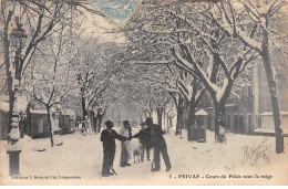 PRIVAS - Cours Du Palais Sous La Neige - Très Bon état - Privas