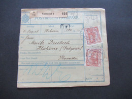 CSR / Sudetenland 1919 Hradschin / Mucha Auf Postbegleitadresse Warnsdorf 1 Ank. Stempel Galgöcz Slowakei - Briefe U. Dokumente