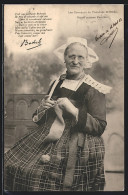 CPA Grand`maman Fanchon, Théodore Botrel, Nähende Femme En Costume Typique Der Bretagne  - Unclassified