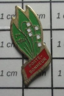 912E  Pin's Pins / Beau Et Rare / AUTRES / BOUQUET DE MUGUET 1e MAI PORTE-BONHEUR - Otros & Sin Clasificación