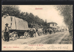 Cartolina Querceta, Trasporto Di Marmi, Marmorsteinbruch  - Other & Unclassified