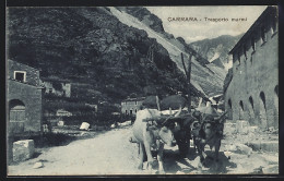 Cartolina Carrara, Trasporto Marmi, Marmorsteinbruch  - Carrara
