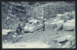 Cartolina Carrara, Marmorsteinbruch Mit Arbeitern  - Carrara