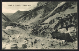 Cartolina Carrara, Le Cave, Canalgrande, Marmorsteinbruch  - Carrara