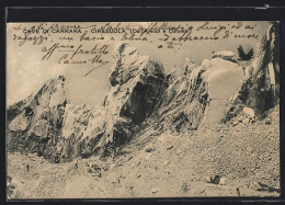Cartolina Carrara-Ciresuola, Le Cave, Marmorsteinbruch  - Carrara