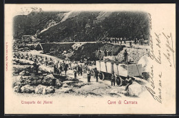 Cartolina Carrara, Trasporto Dei Marmi, Marmorsteinbruch  - Carrara