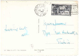 CARTOLINA MILANO DUOMO CON ANNULLO TARGHETTA CARAVAGGIO - 1946-60: Poststempel